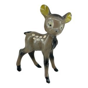 Disney Bambi Deer Fawn Figure Painted Metal Nodder Bobble Head Japan Vintage